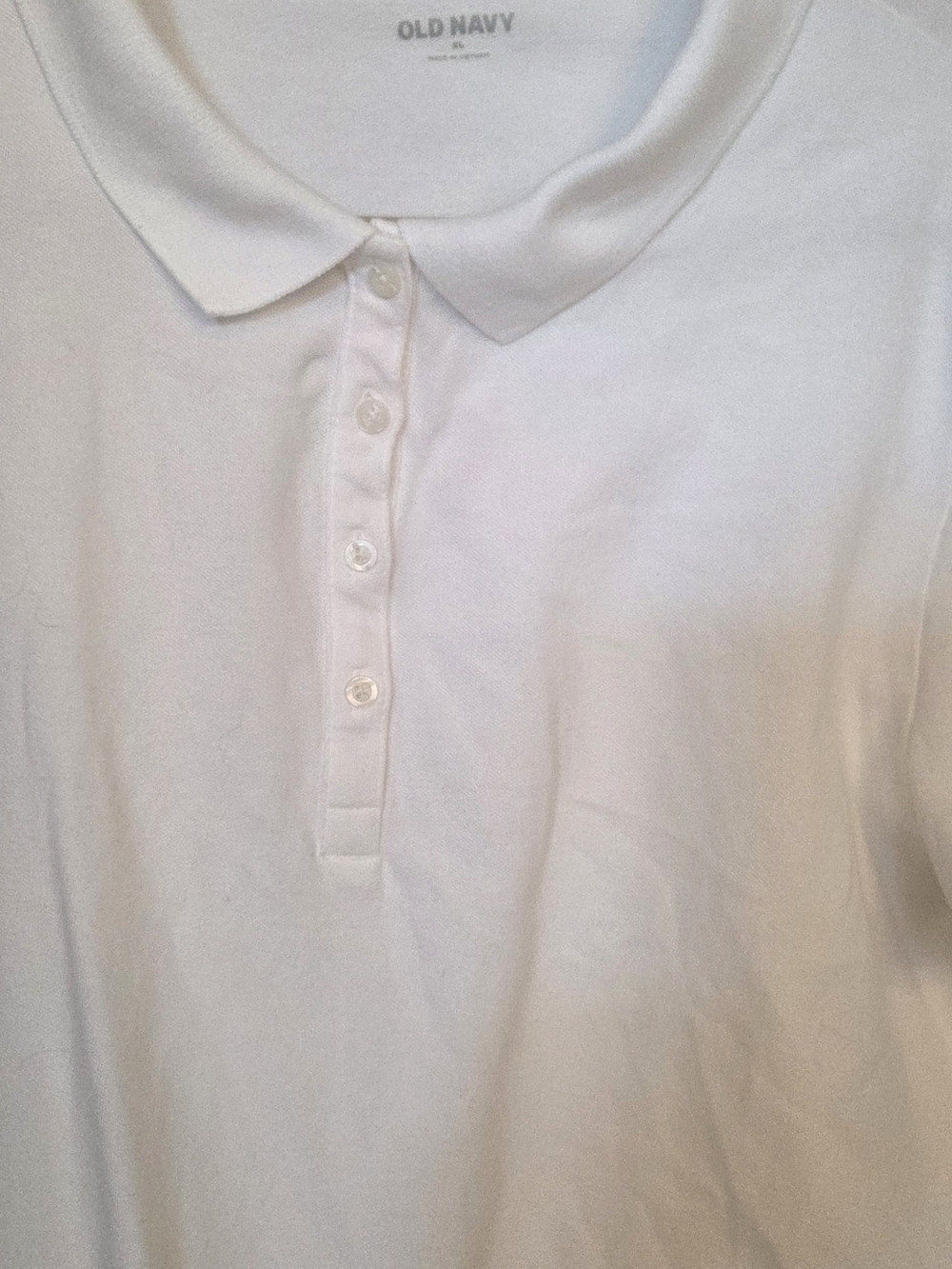 Old Navy White  Polo Shirt with Button Placket